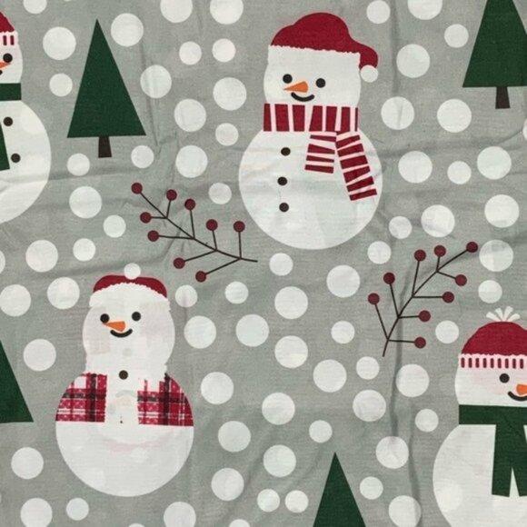 Christmas Bath Snowman Santa Fabric Shower Curtain 72 x 72 Hook Set Grey 13 PC - Picture 6 of 15